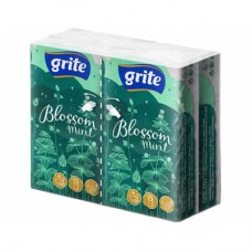 Серветки косметичні Grite Blossom Mint 3 шари 10 шт х 4 пачки (4770023349146)