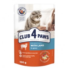 Вологий корм для кішок Club 4 Paws в соусі з ягням 100 г (4820215364270)
