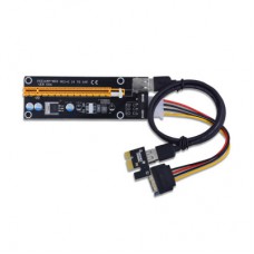 Райзер Dynamode PCI-E x1 to 16x 60cm USB 3.0 Cable SATA to 4Pin IDE Molex Po (RX-riser-006)
