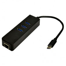 Перехідник Dynamode USB 3.1 Type-C - RJ45 Gigabit Lan, 3*USB 3.0 (USB3.1-TypeC-RJ45-HUB3)