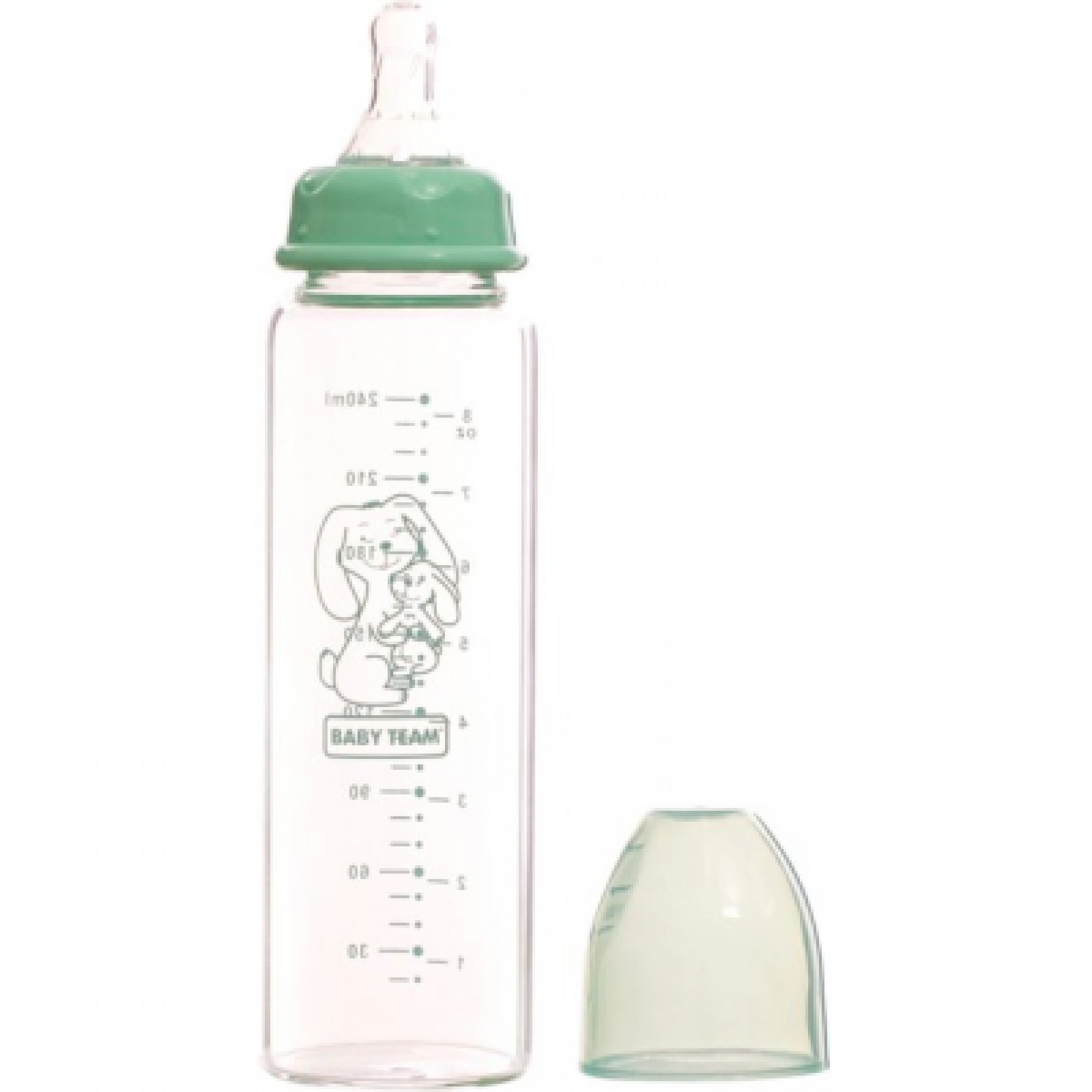 Пляшечка для годування Baby Team скляна 0+ 250 мл (1211_зайчик)