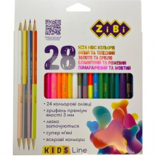 Олівці кольорові ZiBi тригранні 28 кольорів (ZB.2442)