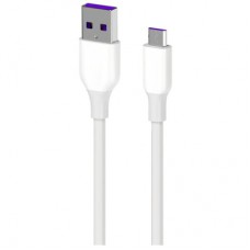Дата кабель USB 2.0 AM to Micro 5P 1.0m Glow white 2E (2E-CCAM-WH_)