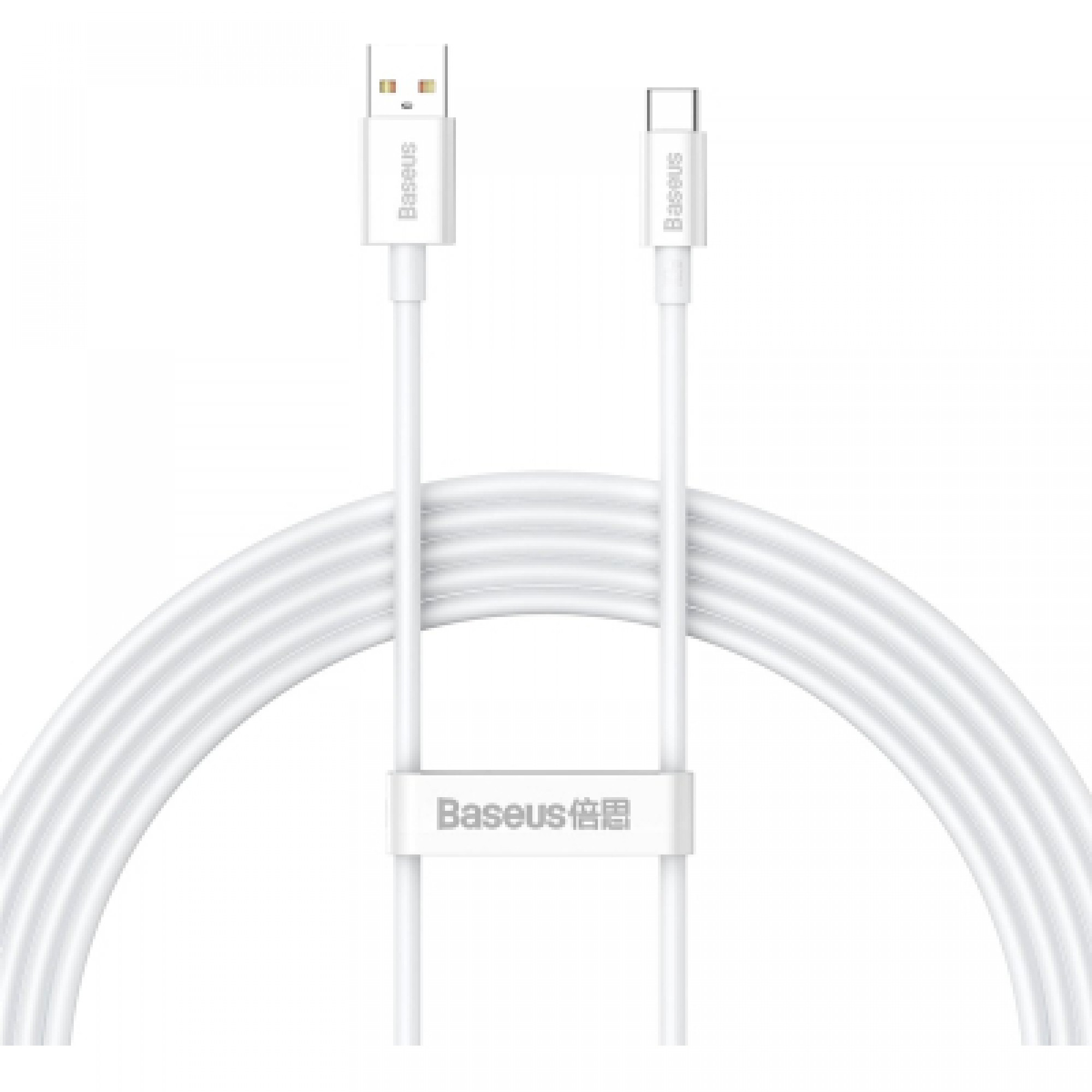 Дата кабель USB 2.0 AM to Type-C 1.0m 5A White Baseus (CAYS001302)