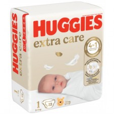 Підгузки Huggies Extra Care Розмір 1 (2-5 кг) 22 шт (5029053583235)