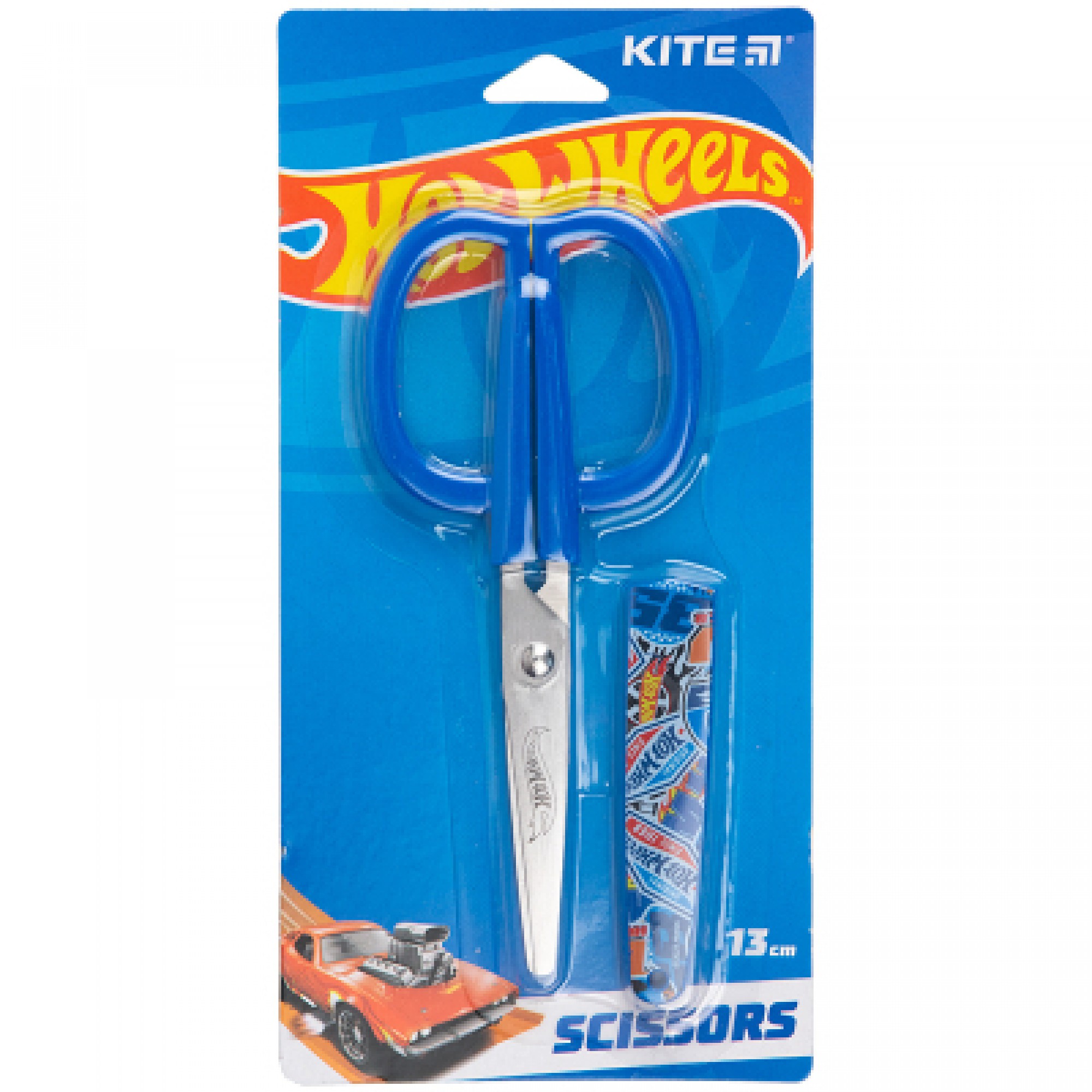 Ножиці Kite дитячі в футлярі Hot Wheels 13 см (HW23-124)