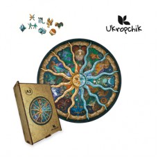 Пазл Ukropchik дерев'яний Таємничий Зодіак size - L в коробці з набором-рамкою (Mysterious Zodiac A3)
