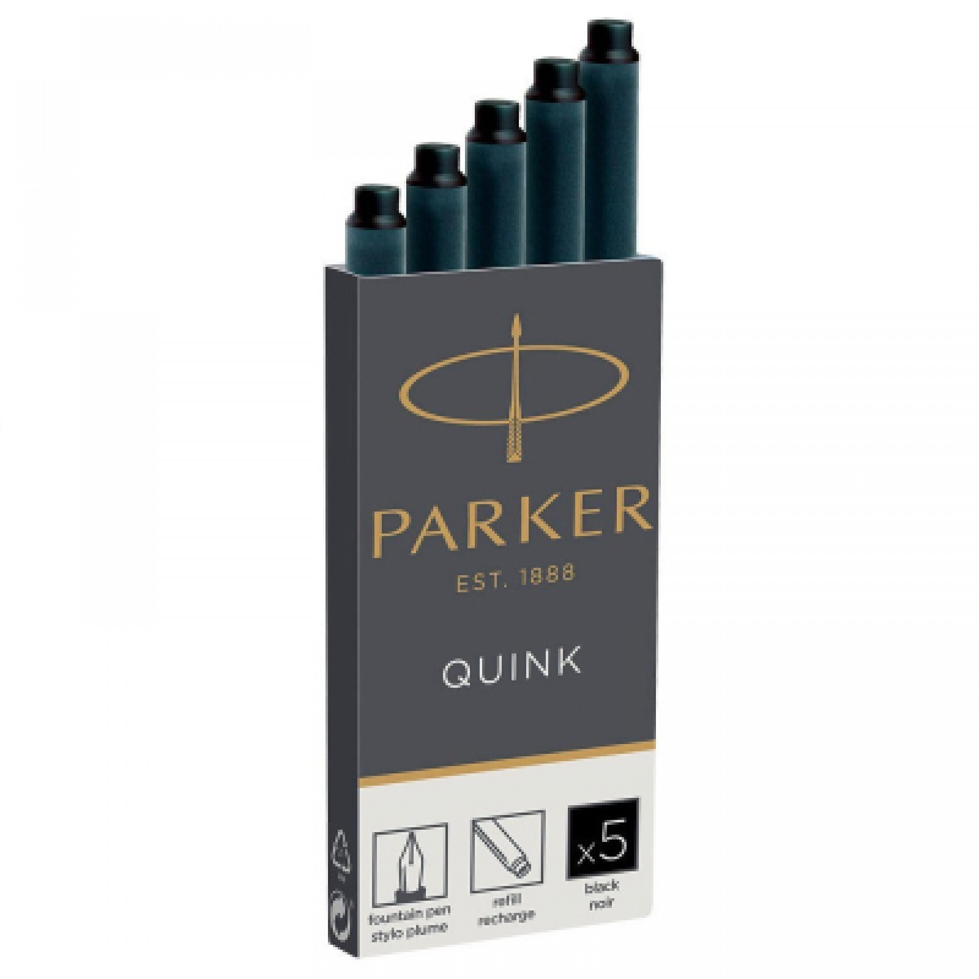 Чорнило для пір'яних ручок Parker Картриджи Quink /5шт синій (11 410BLU)
