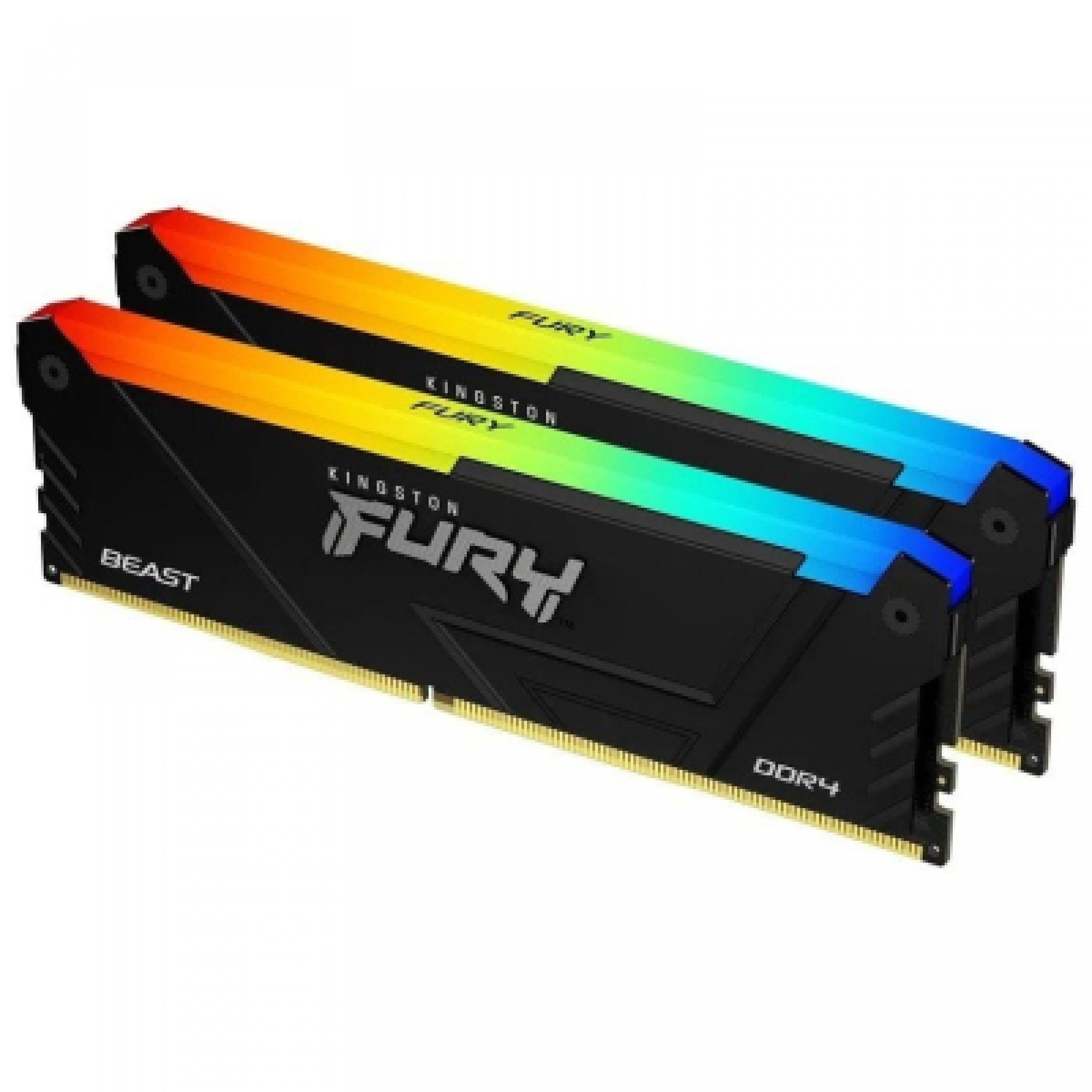 Модуль пам'яті для комп'ютера DDR4 16GB (2x8GB) 3200 MHz Beast RGB Kingston Fury (ex.HyperX) (KF432C16BB2AK2/16)