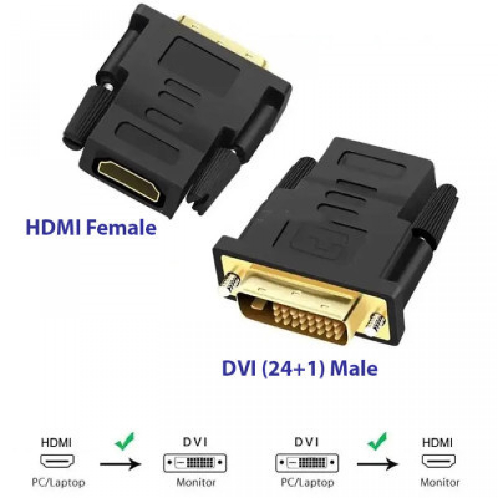 Перехідник DVI-D (24+1) male to HDMI female 1080p ST-Lab (U-994)
