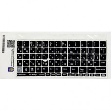 Наклейка на клавіатуру BestKey непрозора чорна, 76, білий (BKU13WHI/015)