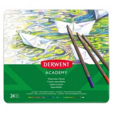 Олівці кольорові Derwent Academy Watercolour акварельні 24 кол., в метал. коробці (5028252269919)