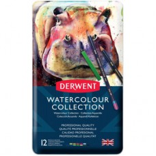 Олівці кольорові Derwent Watercolour Collection, акварельні 12 кол. в метал. коробці, (5028252097505)