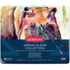 Олівці кольорові Derwent Watercolour Collection, акварельні 24 кол. в метал. коробці, (5028252097512)