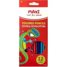 Олівці кольорові Maxi Africa пластикові, 12 кольорів (MX11530)