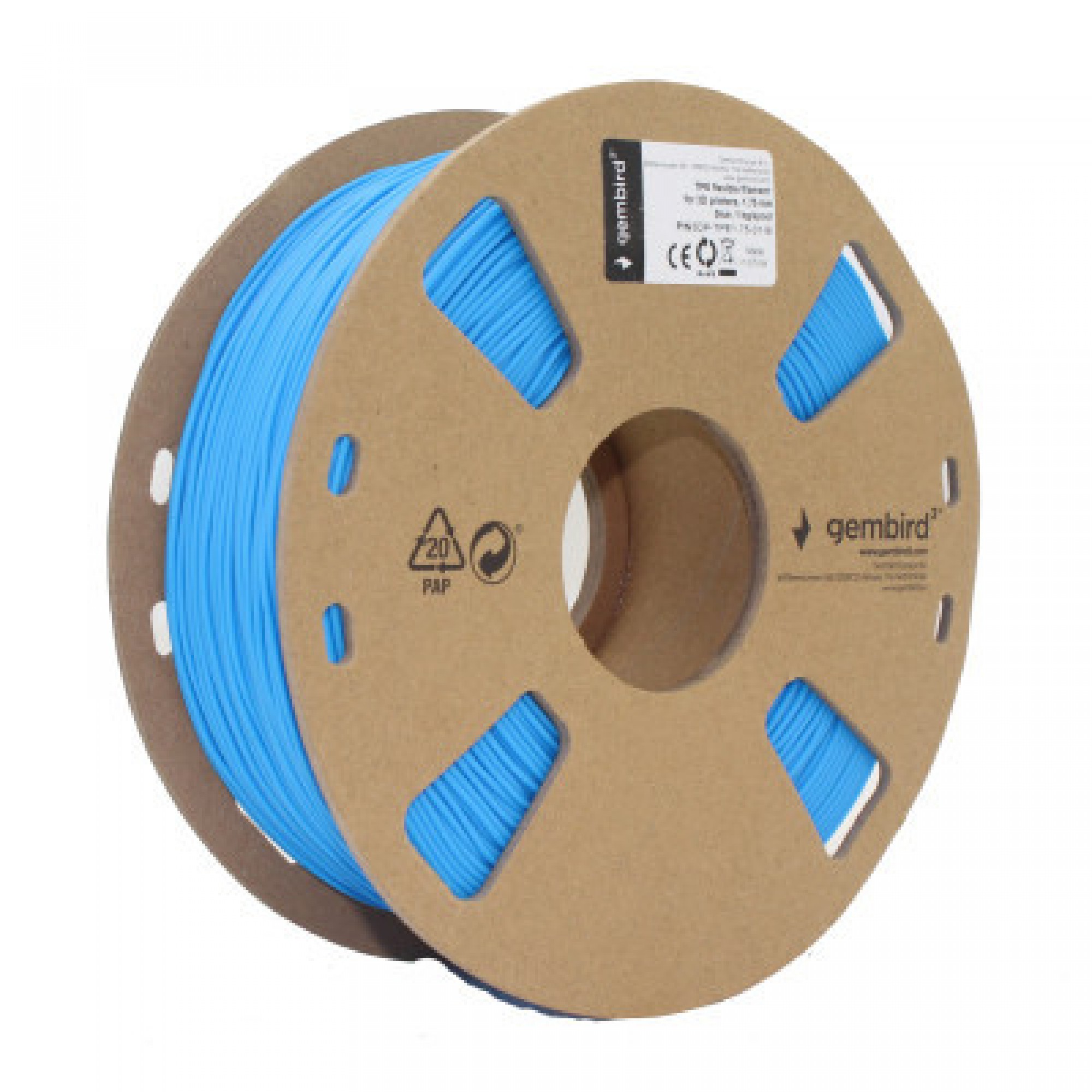 Пластик для 3D-принтера Gembird TPE, 1.75 мм, blue, 1 kg (3DP-TPE1.75-01-B)