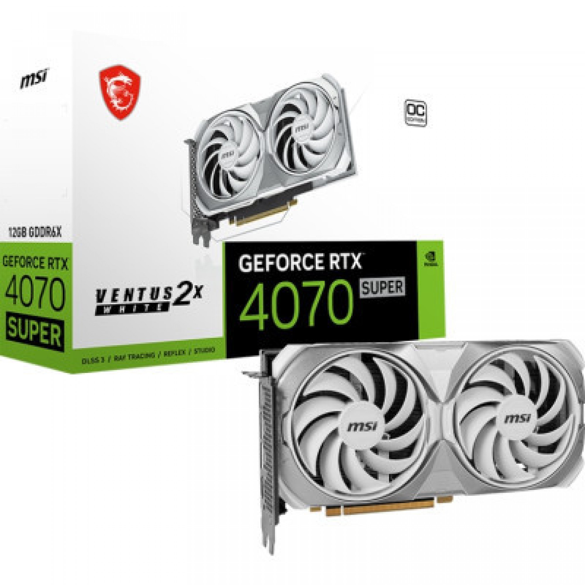 Відеокарта MSI GeForce RTX4070 SUPER 12Gb VENTUS 2X OC WHITE (RTX 4070 SUPER 12G VENTUS 2X WHITE OC)