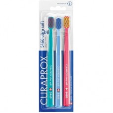 Зубна щітка Curaprox CS 5460 Ultra Soft Ультрам'яка Бірюзова + Блакитна + Рожева 3 шт. (CS 5460/3-02)