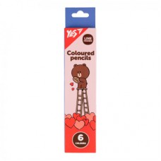 Олівці кольорові Yes 6 кольорів Line Friends Choco (290726)