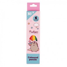 Олівці кольорові Yes 6 кольорів Pusheen рожево-бірюзовий (290725)