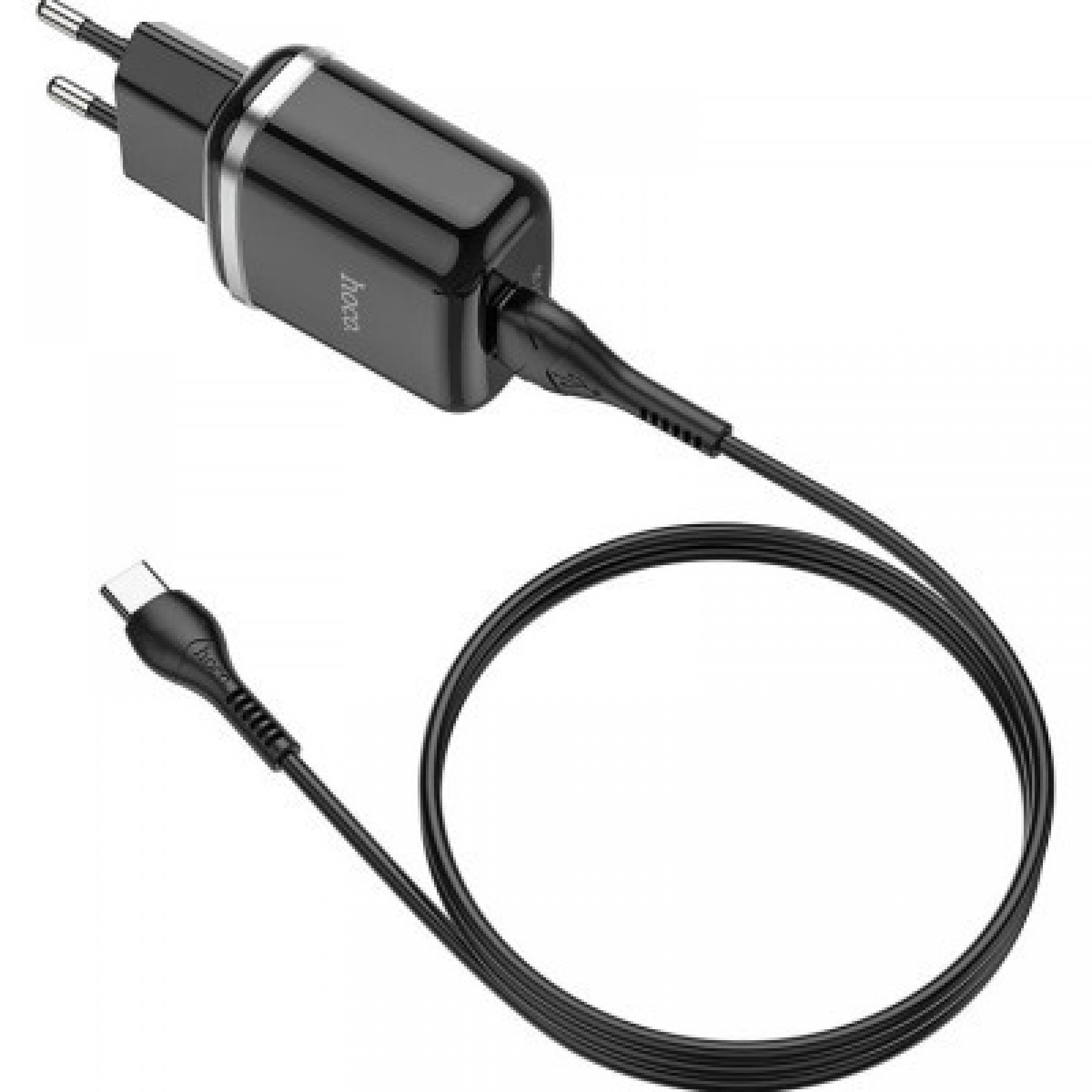 Зарядний пристрій HOCO N3 Special single port QC3.0 (cable Type-C) Black (6931474729385)