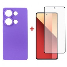 Чохол до мобільного телефона Dengos Kit for Xiaomi Redmi Note 13 Pro 4G case + glass (Purple) (DG-KM-64)