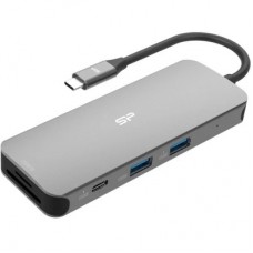Концентратор Silicon Power USB-C 8-in-1 SR30 Silver Aluminum (SPU3C08DOCSR300G)