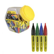 Набір маркерів Stanley Permanent, 90мм, Black/Green/Blue/Red, 72 шт, із загостреним наконечником, (1-47-329_72)