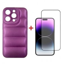 Чохол до мобільного телефона Dengos iPhone 14 Pro Case + Glass (Purple) (DG-KM-80)