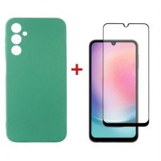 Чохол до мобільного телефона Dengos Samsung Galaxy A24 Case + Glass (Mint) (DG-KM-79)