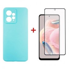 Чохол до мобільного телефона Dengos Xiaomi Redmi Note 12 4G Case + Glass (Ice blue) (DG-KM-83)