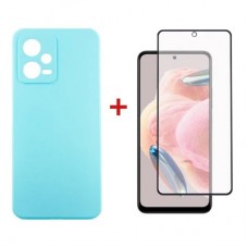 Чохол до мобільного телефона Dengos Xiaomi Redmi Note 12 5G Case + Glass (Ice blue) (DG-KM-84)