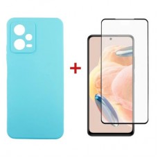 Чохол до мобільного телефона Dengos Xiaomi Redmi Note 12 Pro 5G Case + Glass (Ice blue) (DG-KM-85)