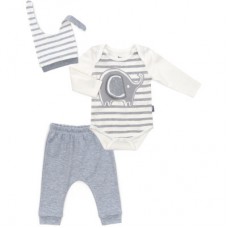 Набір дитячого одягу Miniworld зі слоником (14862-62B-gray)