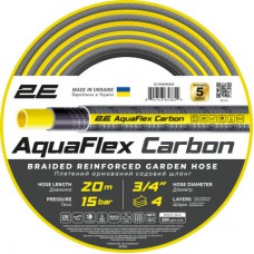 Шланг для поливу 2E AquaFlex Carbon 3/4", 20м, 4 шари, 20бар, -10+60°C (2E-GHE34GE20)