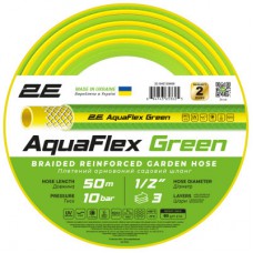 Шланг для поливу 2E AquaFlex Green 1/2", 50м, 3 шари, 10бар, -5+50°C (2E-GHE12GN50)