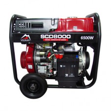 Генератор Vulkan SCD8000 дизель 1ф 6,5kW ел.старт, 18л, колеса (SCD8000)