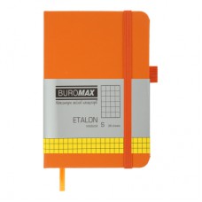 Книга записна Buromax ETALON 95х140, 96 аркушів клітинка помаранчевий (BM.296160-11)