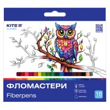 Фломастери Kite Classic 18 кольорів (K-448)