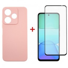 Чохол до мобільного телефона Dengos Xiaomi Redmi 13 4G Soft + Glass Pink (DG-KM-99)