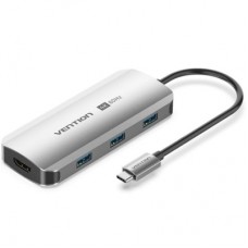 Концентратор Vention USB 3.1 Type-C to HDMI 4K60Hz/USB 3.0x3/PD 100W 5-in-1 (TQDHB)