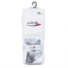 Колготки дитячі UCS Socks з метеликами (M0C0301-2101-3G-white)