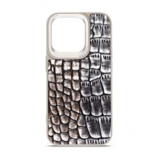 Чохол до мобільного телефона Harder Glamorous Croco Apple iPhone 14 Pro Grey Gold (ARM76770)