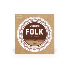 Струни для гітари D'Addario Folk Nylon Ball End Silver Wound / Black Treble (EJ32)