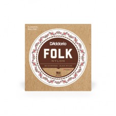 Струни для гітари D'Addario Folk Nylon 80/20 Bronze Ball End Black Treble (EJ34)