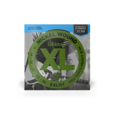 Струни для гітари D'Addario XL Nickel Wound Medium Top / Extra Heavy Bottom (11-56) (EXL117)