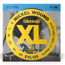 Струни для гітари D'Addario XL Nickel Wound Super Light Top / Regular Bottom (09-46) (EXL125)
