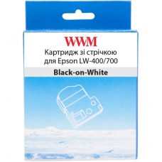 Стрічка для принтера етикеток WWM для Epson LW-400/700 18mm х 8m Black-on-White (WWM-SS18K)