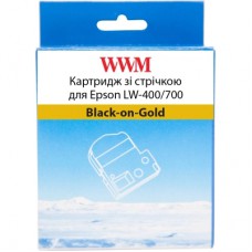 Стрічка для принтера етикеток WWM для Epson LW-400/700 9mm х 8m Black-on-Gold (WWM-SM9Z)