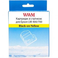 Стрічка для принтера етикеток WWM для Epson LW-400/700 9mm х 8m Black-on-Yellow (WWM-SC9Y)